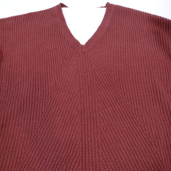 Jessica Simpson Seana Burgundy Wine Red V-Neck Sweater Women Size XL Long Sleeve - Picture 2 of 9